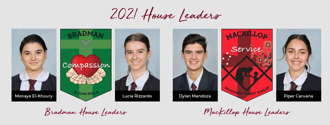 Marian Catholic College 2021 House Leaders
