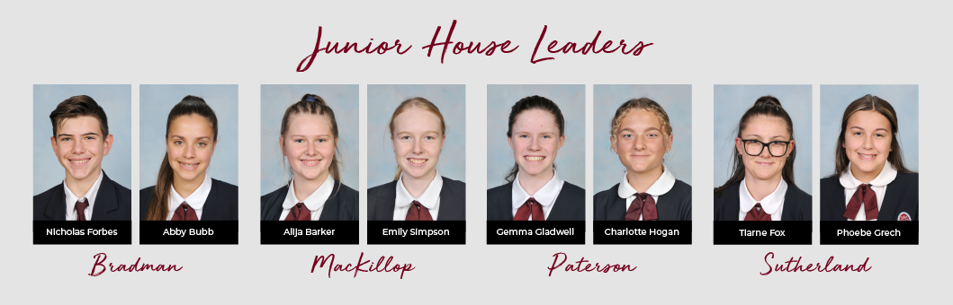 Marian Catholic College 2021 Junior House Leaders